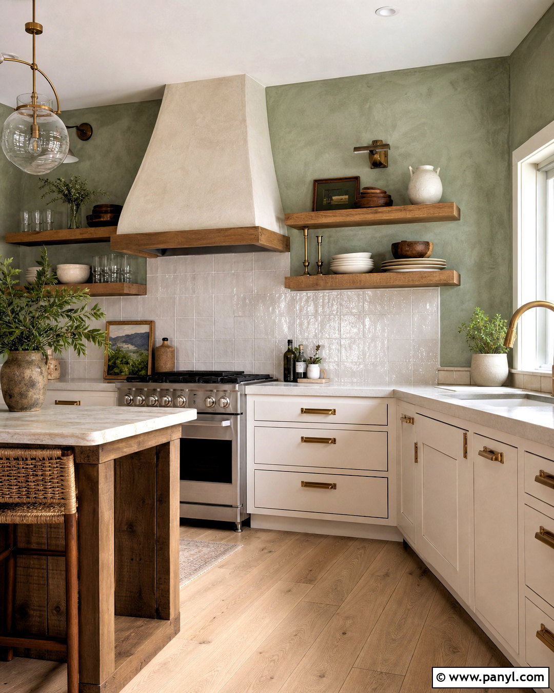 Sage Green Limewash Kitchen - 20 sage green lime wash wall ideas