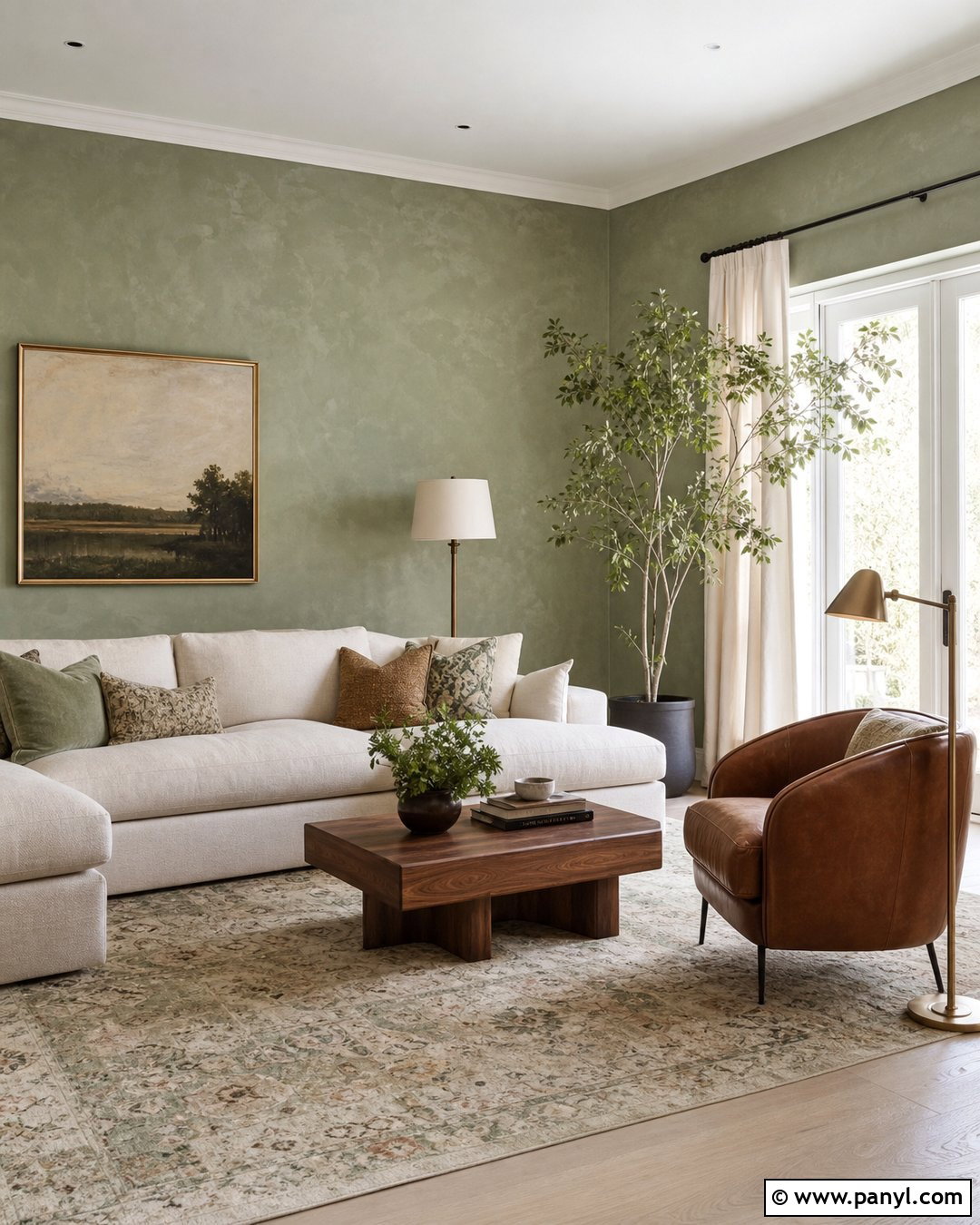 Sage Green Limewash Living Room - 50 Limewash Walls