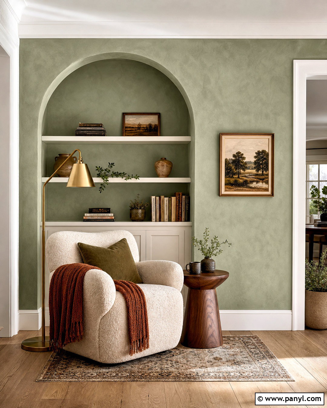 Sage Green Limewash Reading Nook - 20 sage green lime wash wall ideas