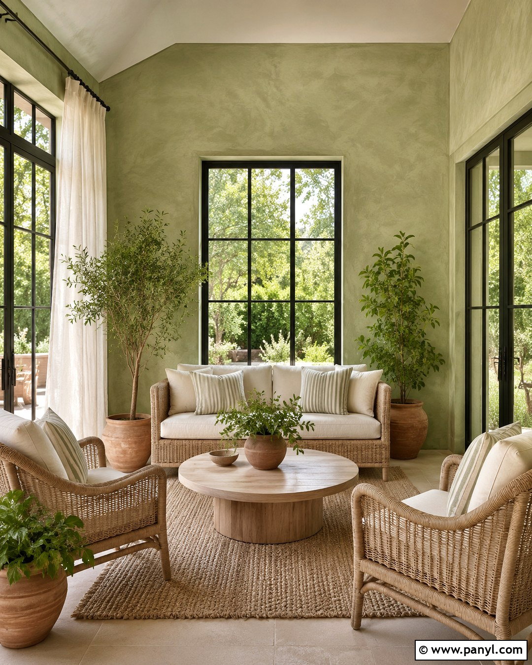 Sage Green Limewash Sunroom - 20 Limewash Walls Sage Green Ideas