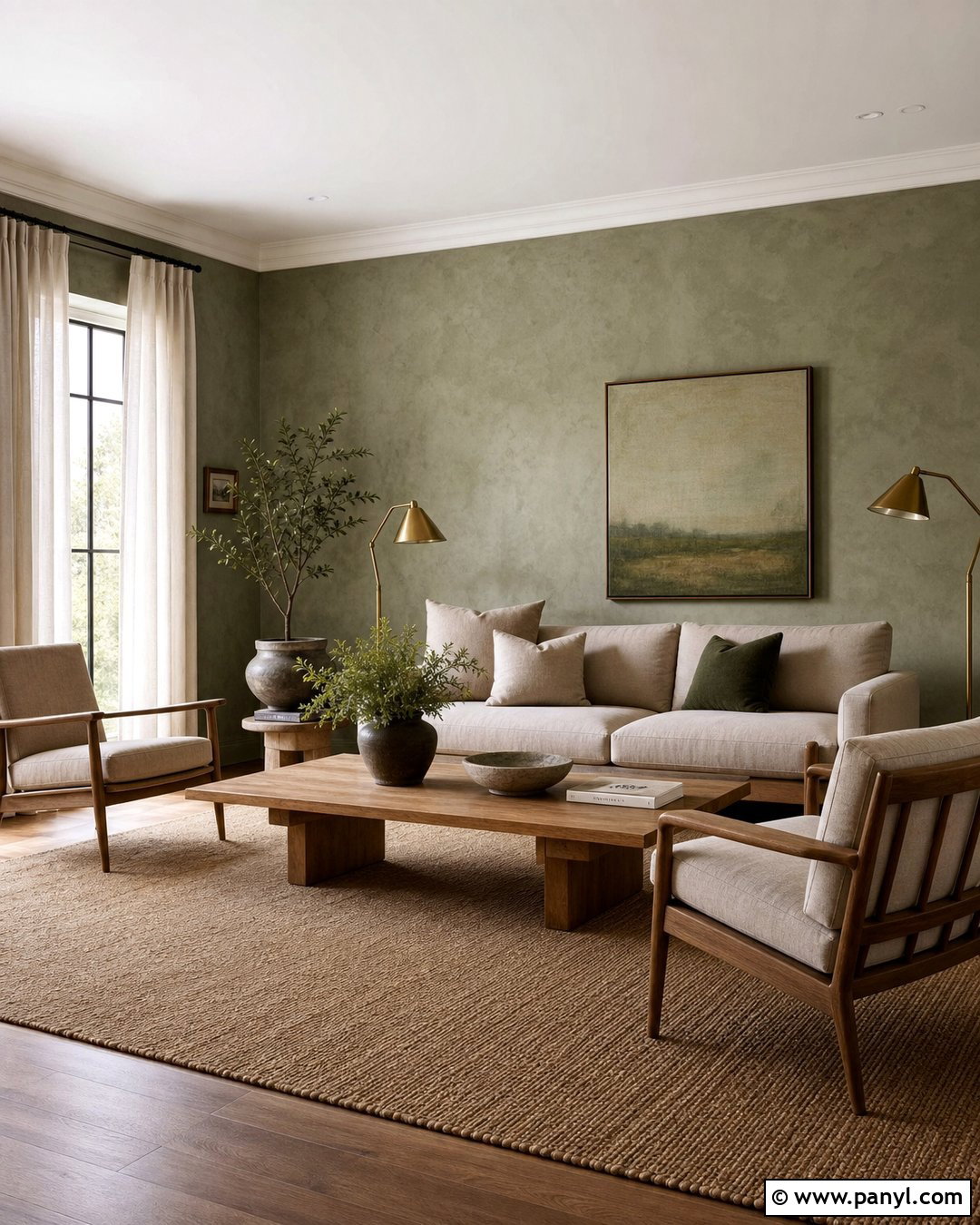 Sage Green Limewash Wall - 30 texture colour wall ideas