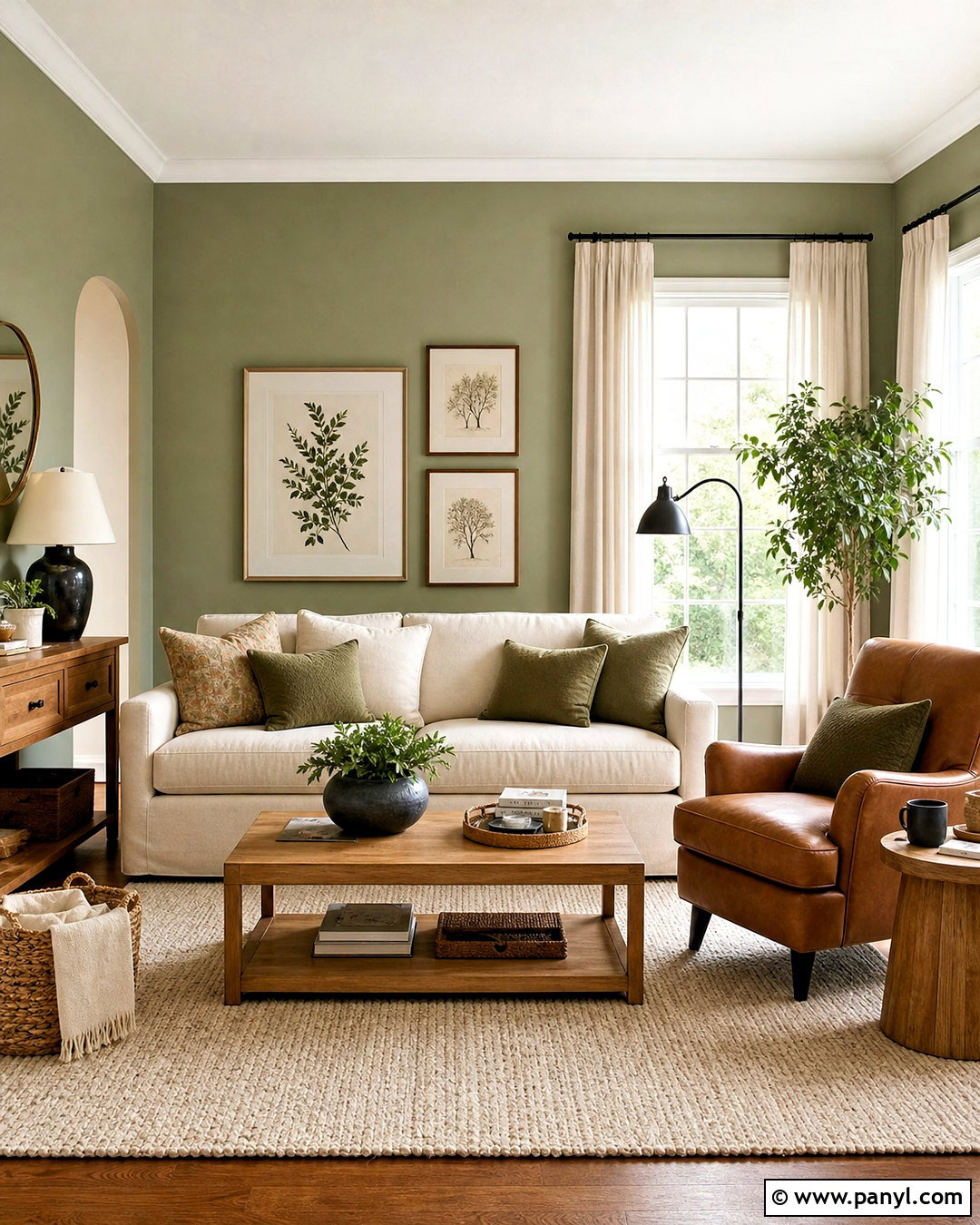 Sage Green Living Room - 20 green rooms ideas