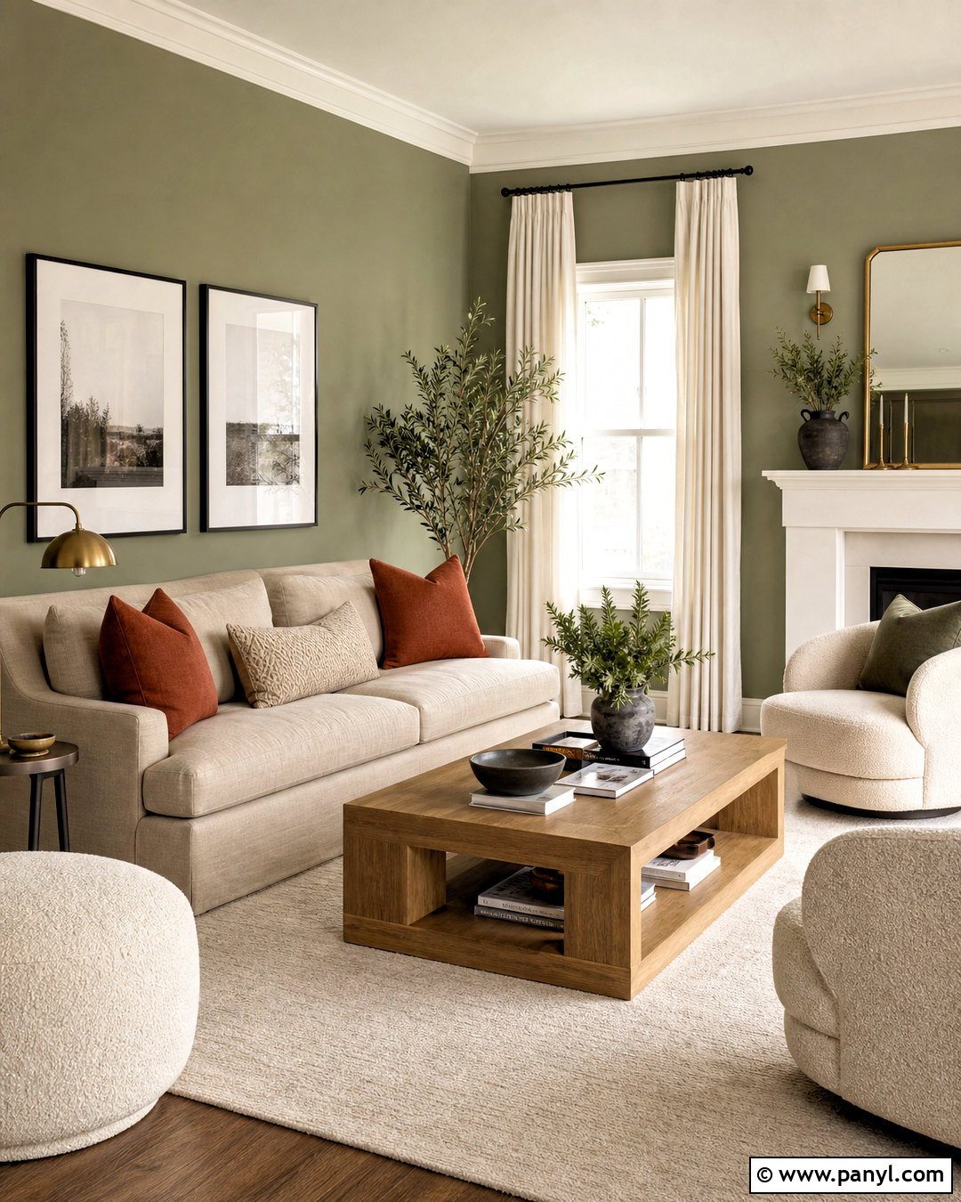 Sage Green Living Room - 20 green wall color ideas