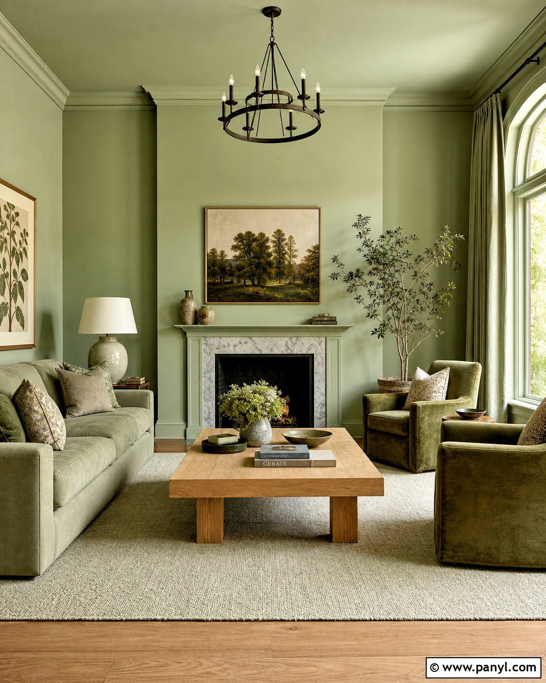 Sage Green Living Room - 20 all green room ideas