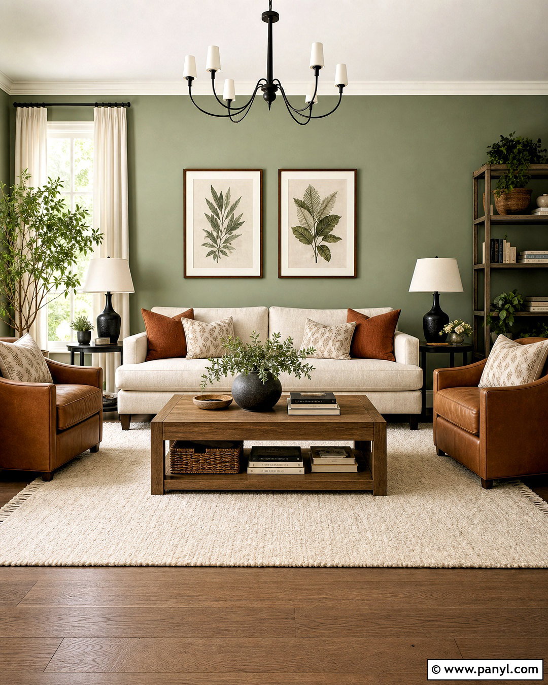 Sage Green Living Room - 20 green interior design ideas