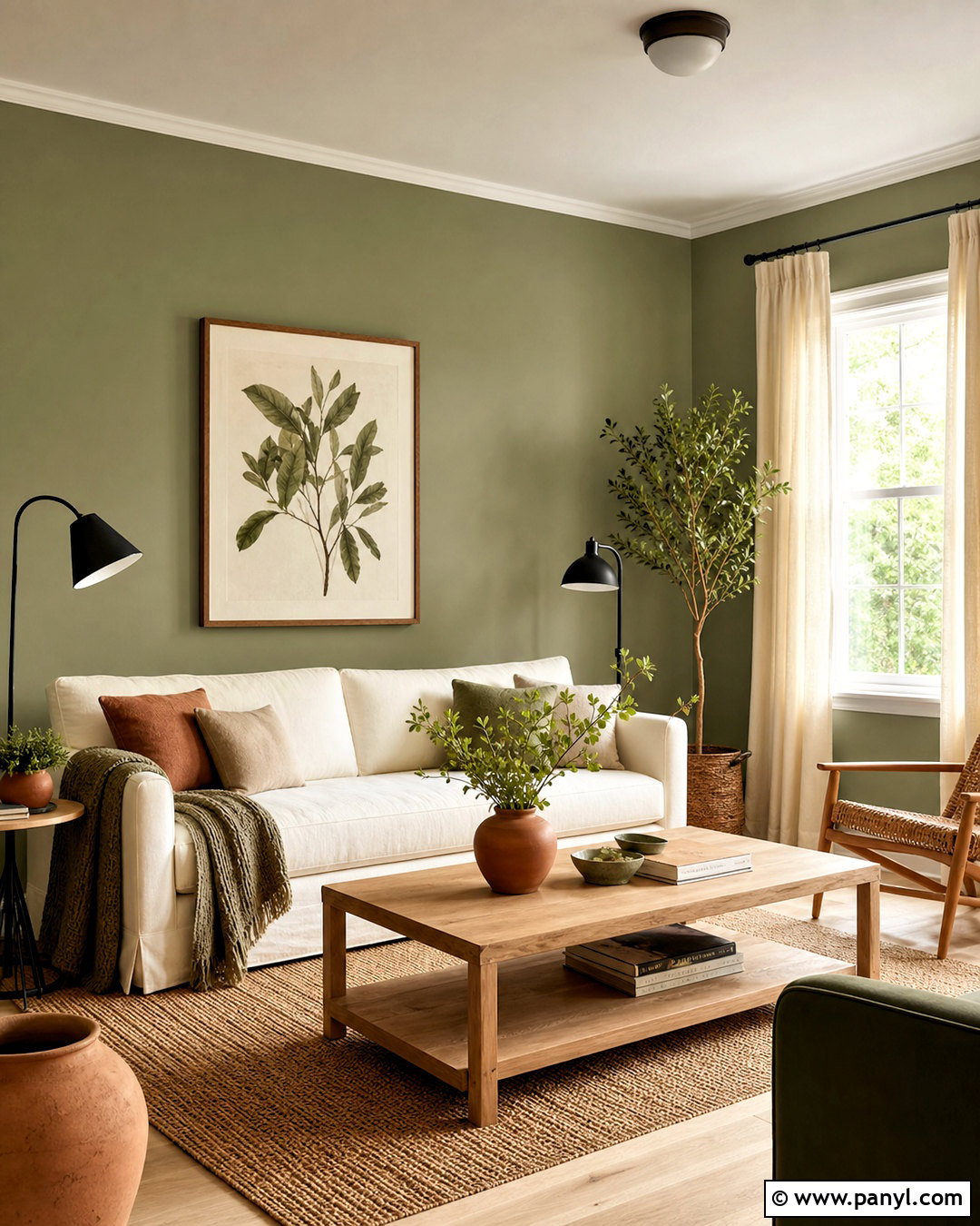 Sage Green Living Room - 20 green interior paint ideas