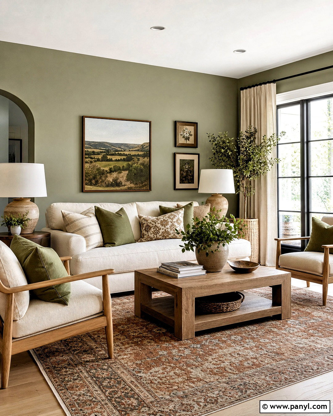 Sage Green Living Room - 20 green painted rooms