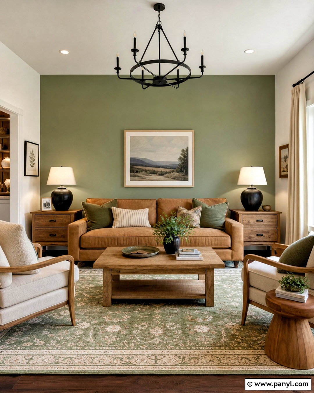 Sage Green Living Room Accent Wall - 20 sage green walls living room ideas