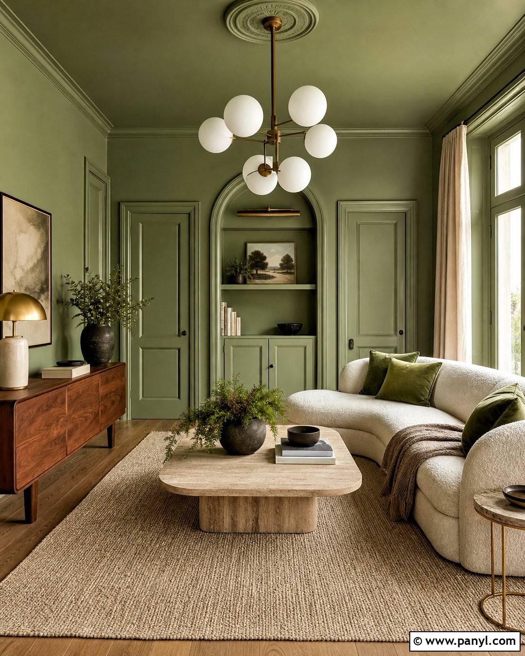 Sage Green Living Room Color Drenching - 20 sage green walls living room ideas