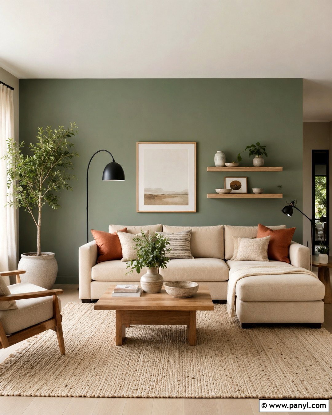 Sage Green Living Room Wall - 20 Green Contrast Wall Ideas