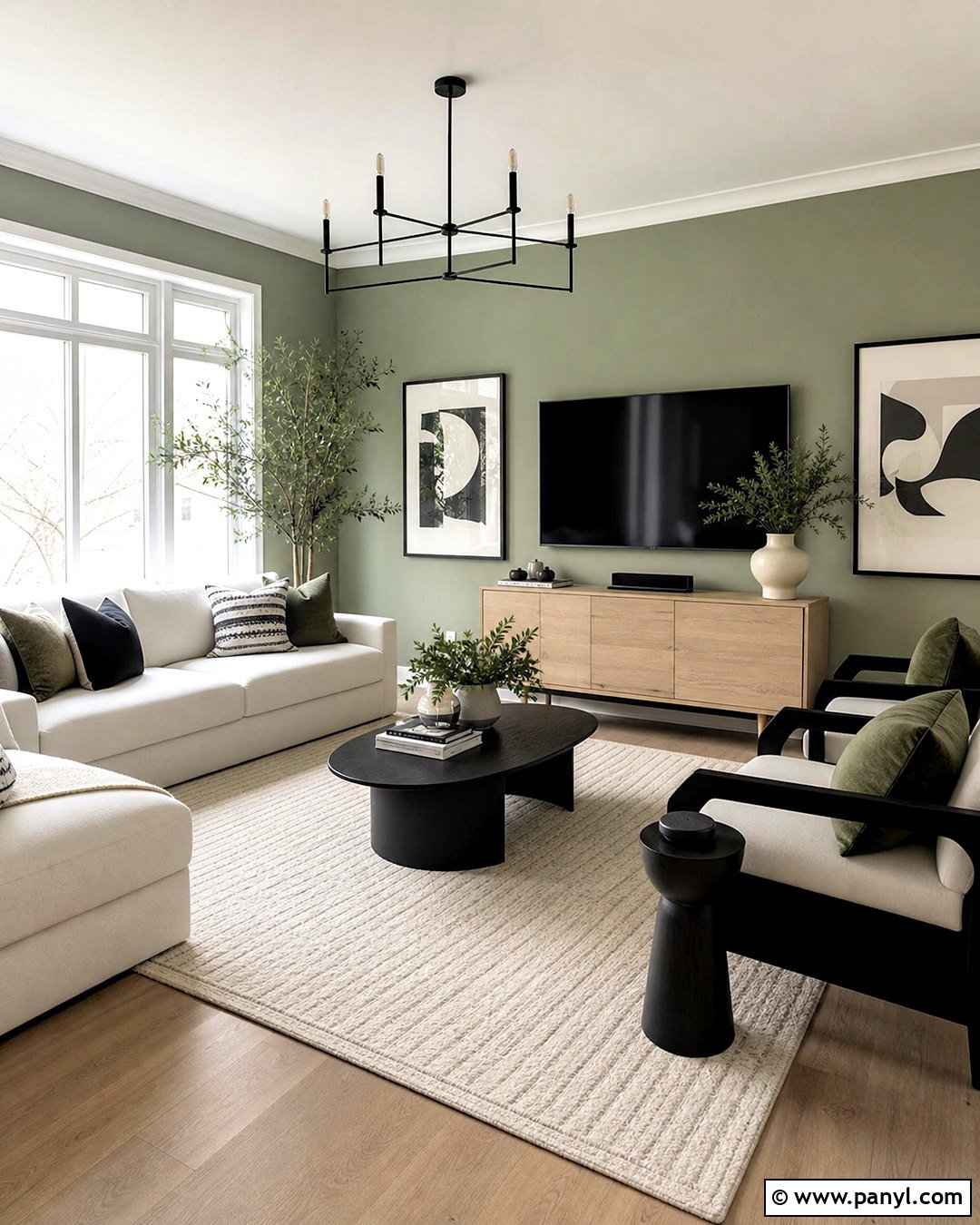 Sage Green Living Room With Black And White - 20 sage green living room color scheme ideas