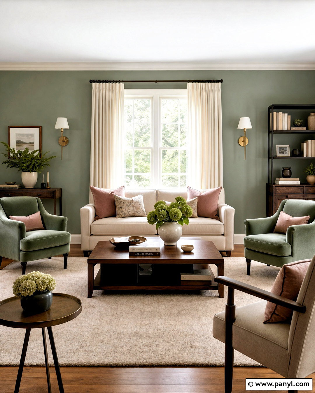 Sage Green Living Room With Blush Pink - 20 sage green living room color scheme ideas