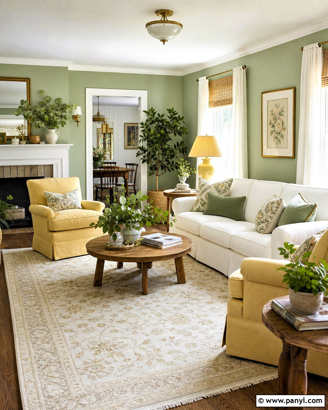 Sage Green Living Room With Butter Yellow - 20 sage green living room color scheme ideas