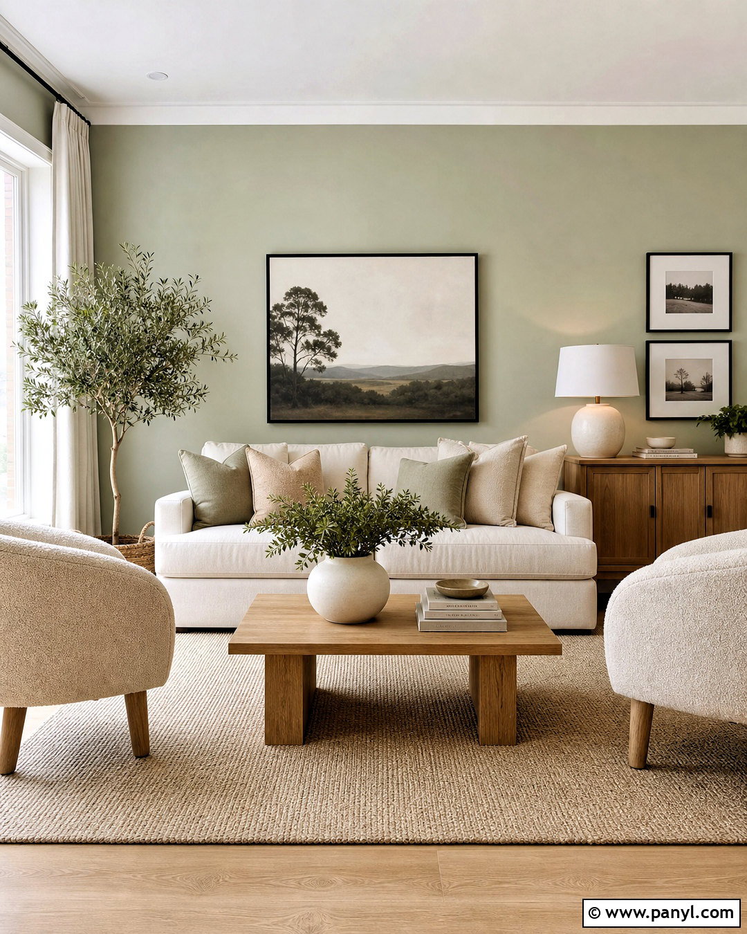 Sage Green Living Room With Cream And Oak - 20 sage green living room color scheme ideas