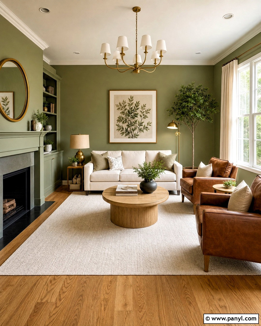 Sage Green Living Room With Cream Sofa - 20 sage green room ideas