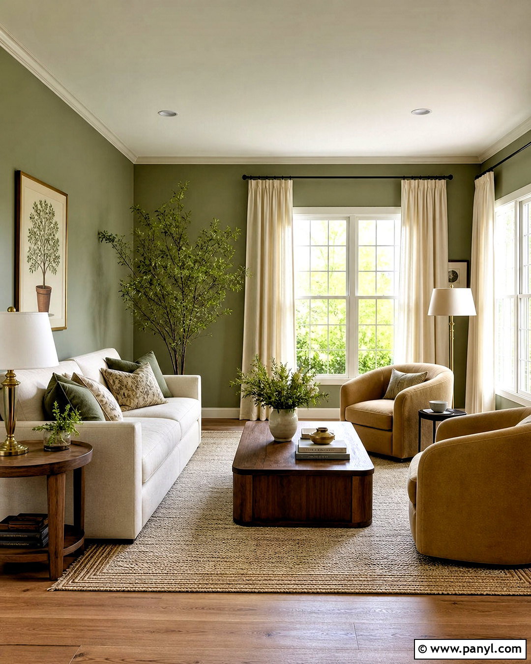 Sage Green Living Room With Cream Sofa - 20 sage green interior ideas