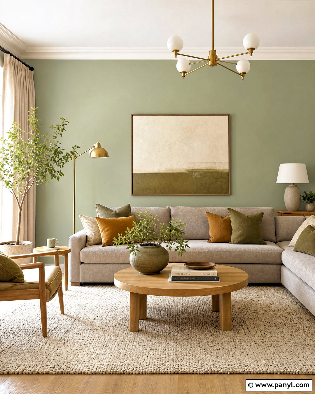 Sage Green Living Room With Gray Sofa - 20 sage green walls living room ideas
