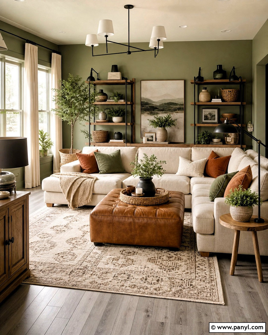 Sage Green Living Room With Grey Flooring - 20 grey flooring living room paint colors