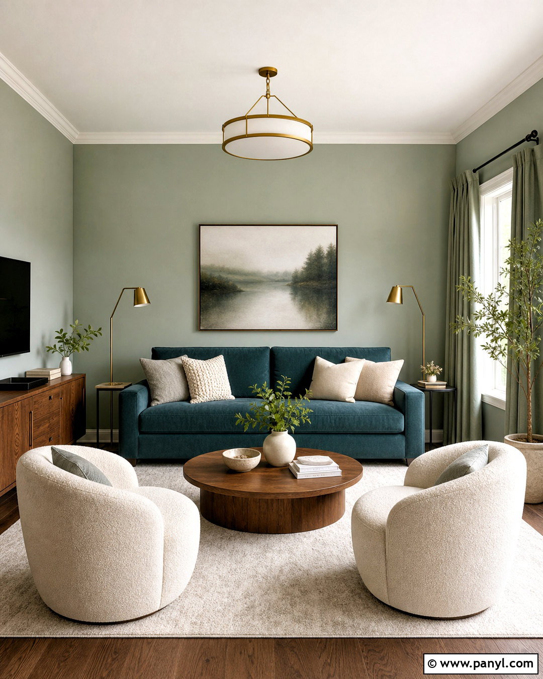 Sage Green Living Room With Muted Teal - 20 sage green living room color scheme ideas