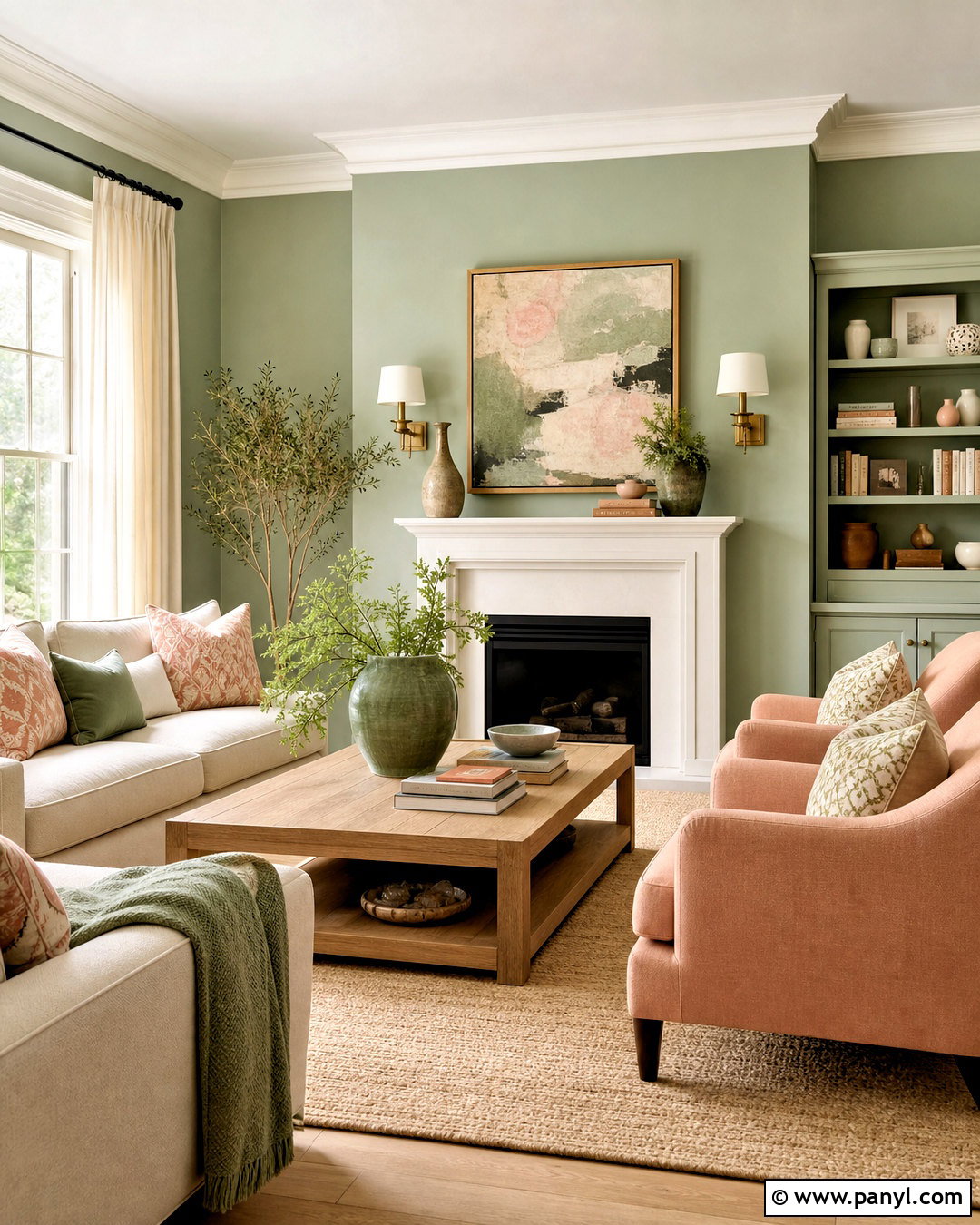 Sage Green Living Room With Soft Peach - 20 sage green living room color scheme ideas