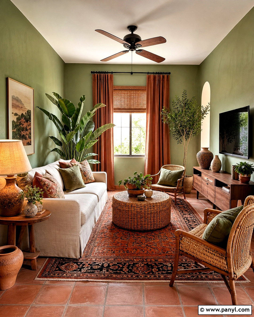 Sage Green Living Room With Terracotta - 20 sage green living room color scheme ideas
