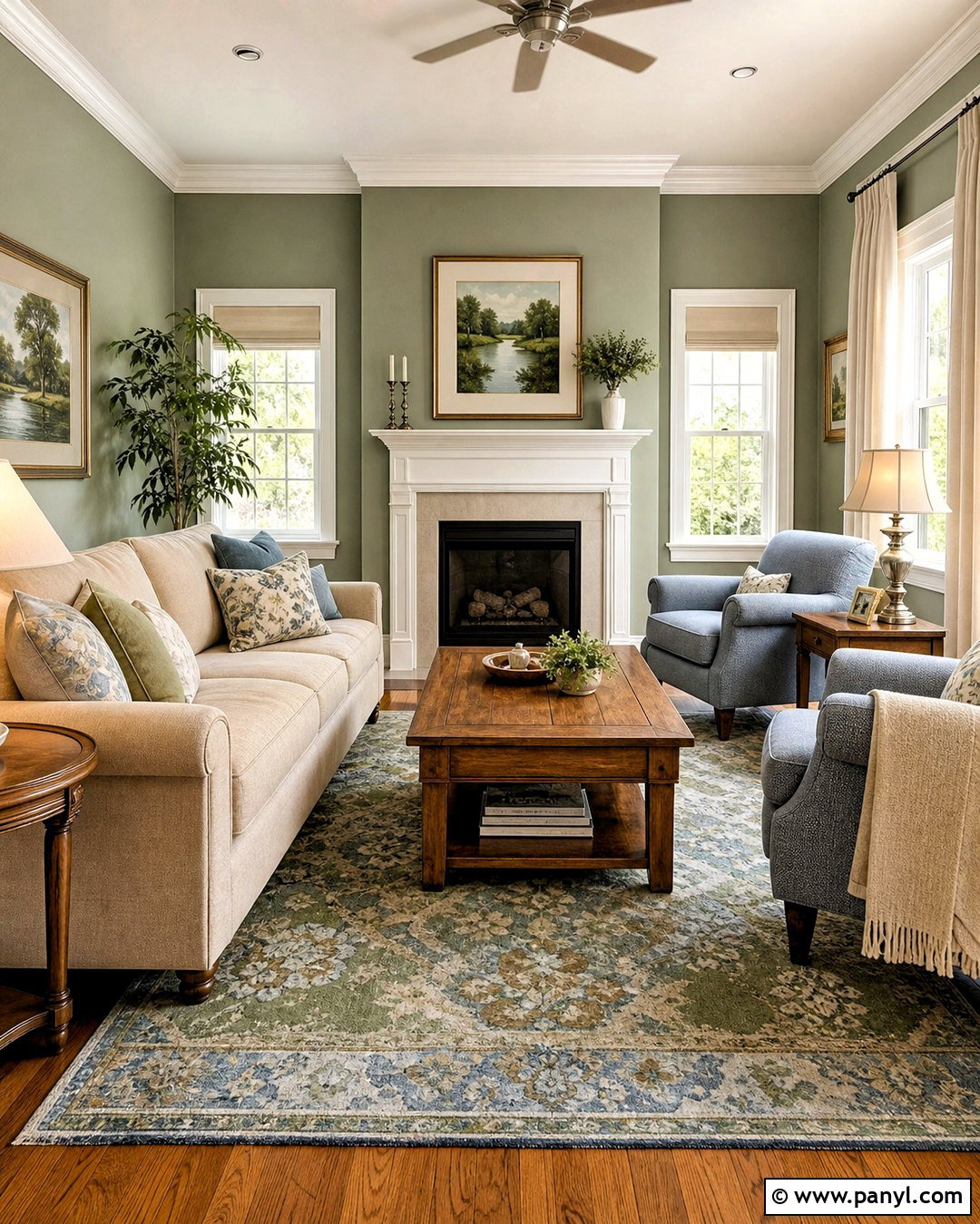 Sage Green Living Room With White Trim - 20 sage green walls living room ideas