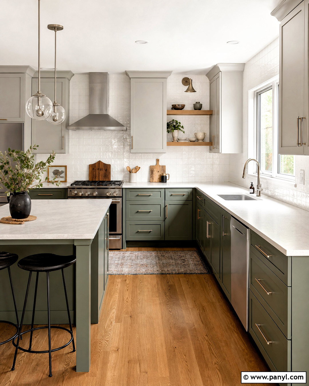 Sage Green Lower Cabinets With Light Gray Upper Cabinets - 20 sage green and grey kitchen ideas