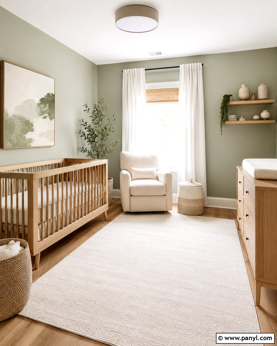 Sage Green Minimalist Nursery - 20 Sage Green Wall Nursery Ideas