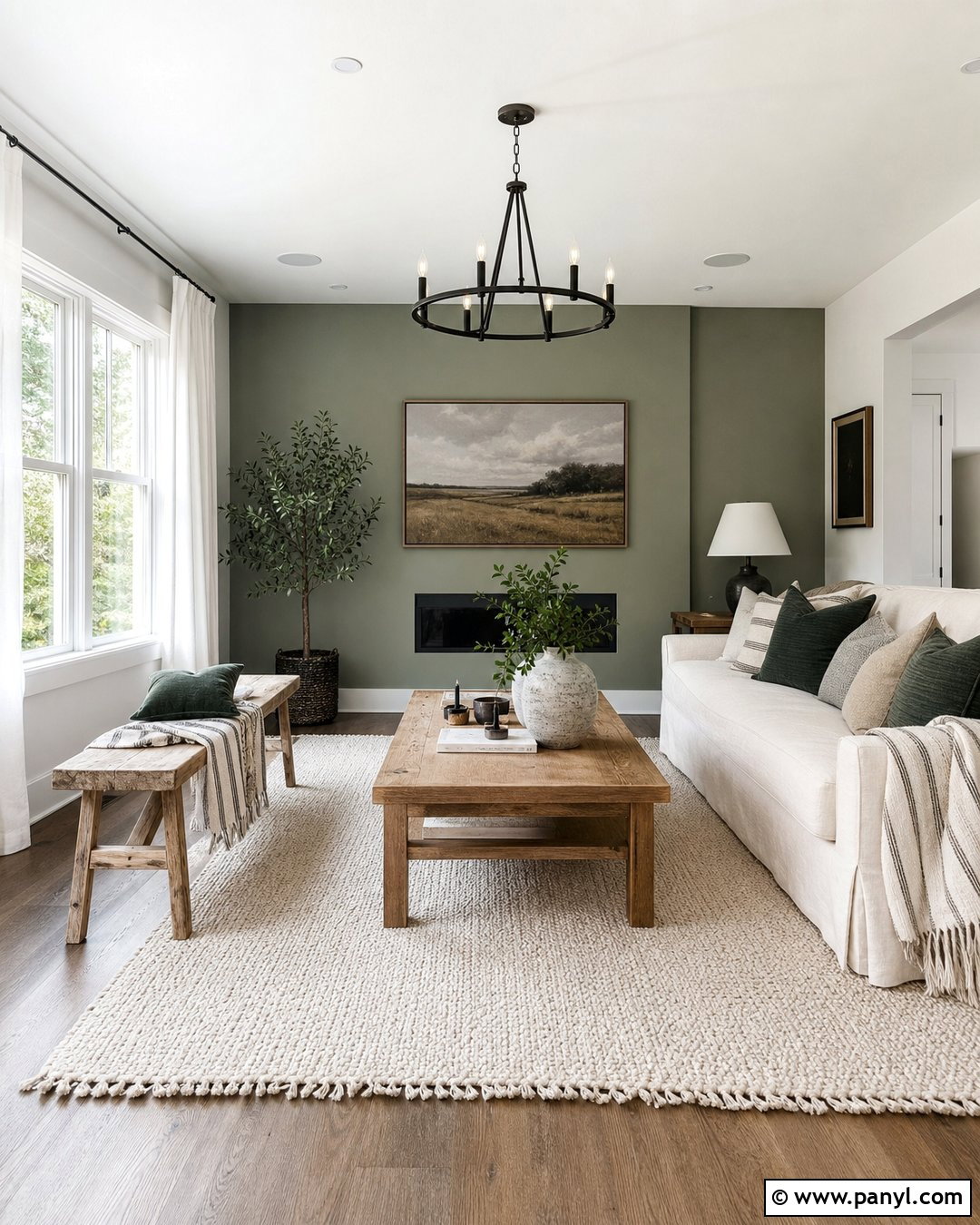 Sage Green Modern Farmhouse Wall - 40 Sage Green Accent Wall Ideas