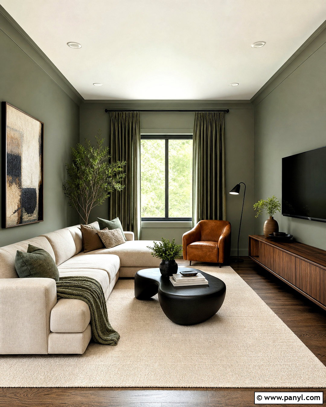Sage Green Modern Living Room - 20 sage green walls living room ideas