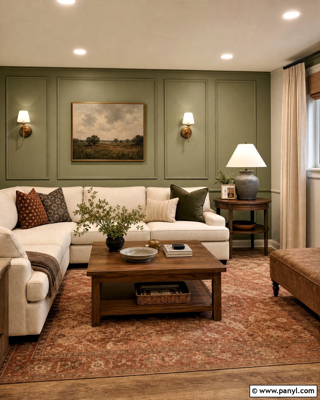 Sage Green Molding Basement Accent Wall - 20 basement accent wall ideas