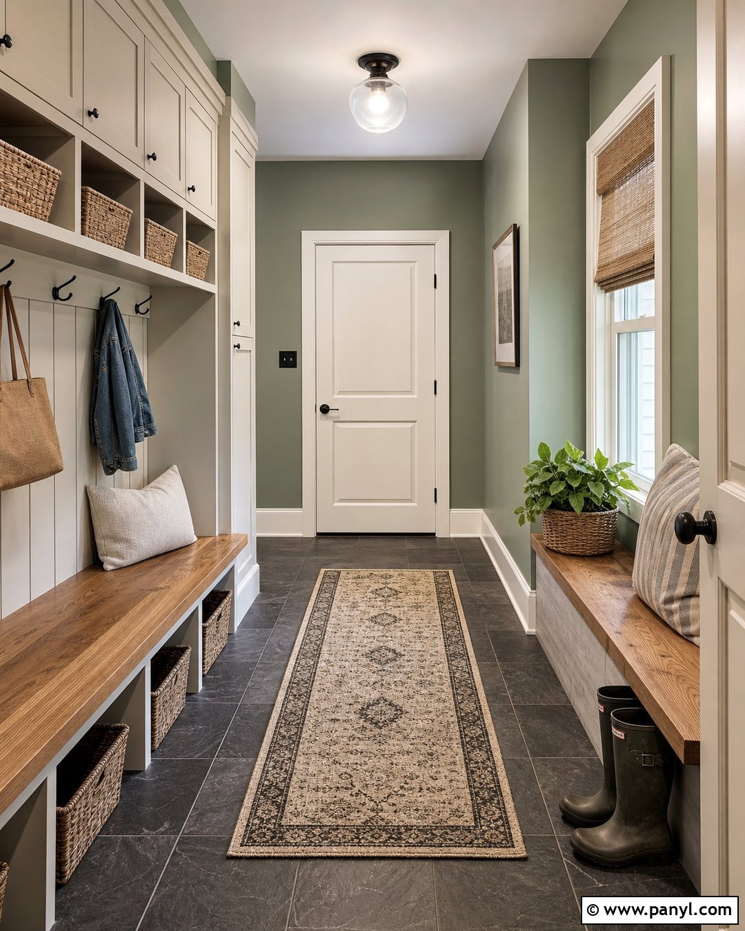 Sage Green Mudroom - 50 sage green walls