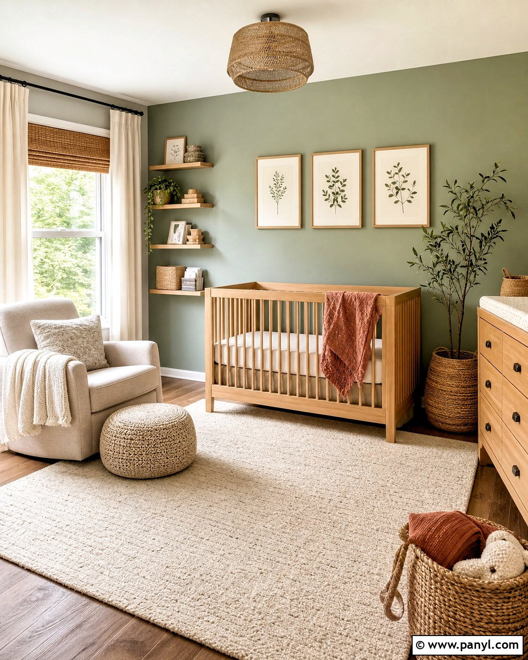 Sage Green Nursery Feature Wall - 20 sage green feature wall ideas