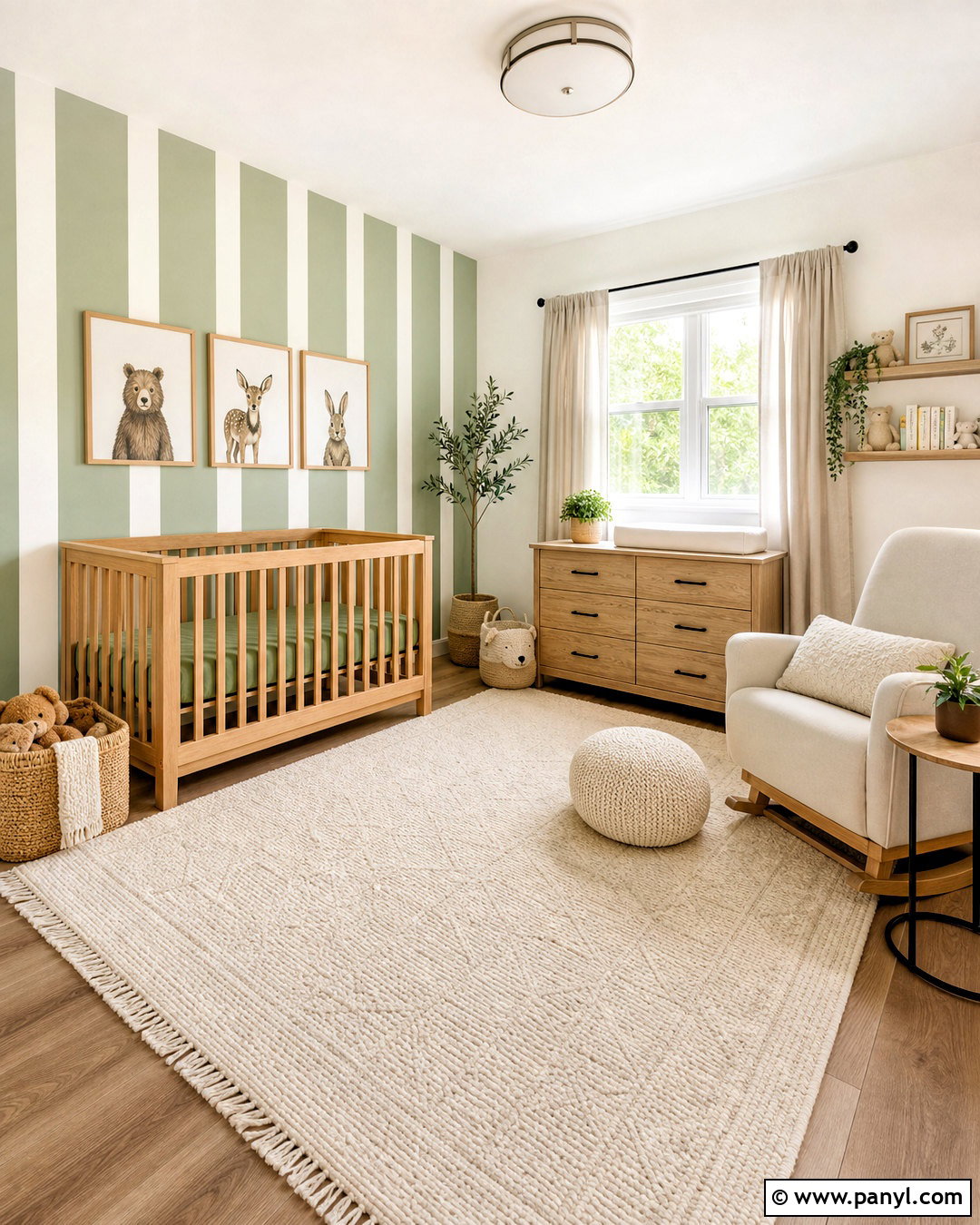 Sage Green Nursery Wall Stripes - 20 how to paint stripes on a wall ideas