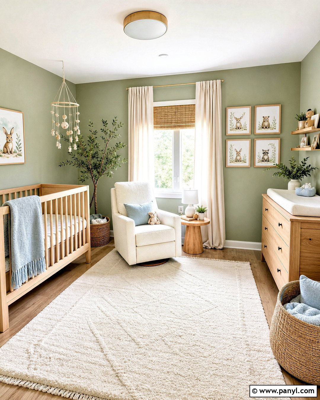 Sage Green Nursery Walls With Natural Wood - 20 sage green wall paint ideas