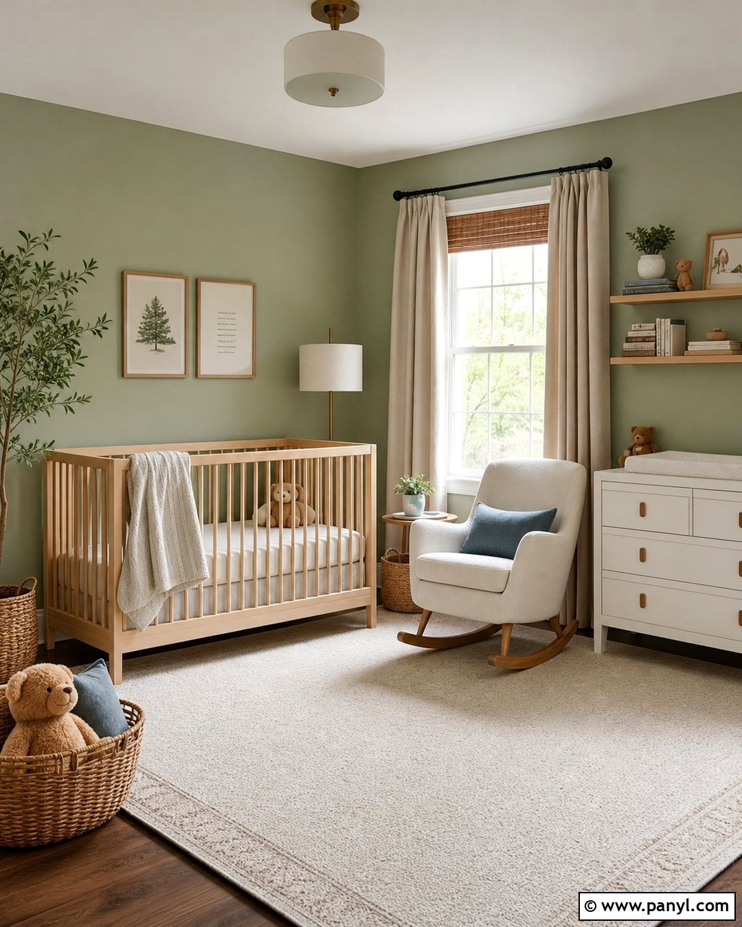 Sage Green Nursery Walls With Warm White Decor - 35 sage green wall color ideas