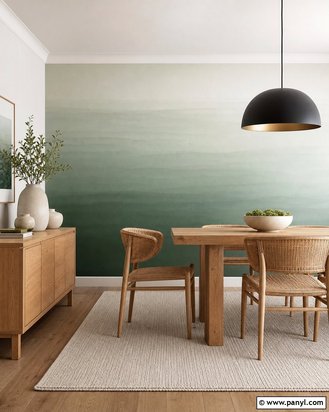 Sage Green Ombre Accent Wall Dining Room - 25 Ombre Accent Wall Ideas