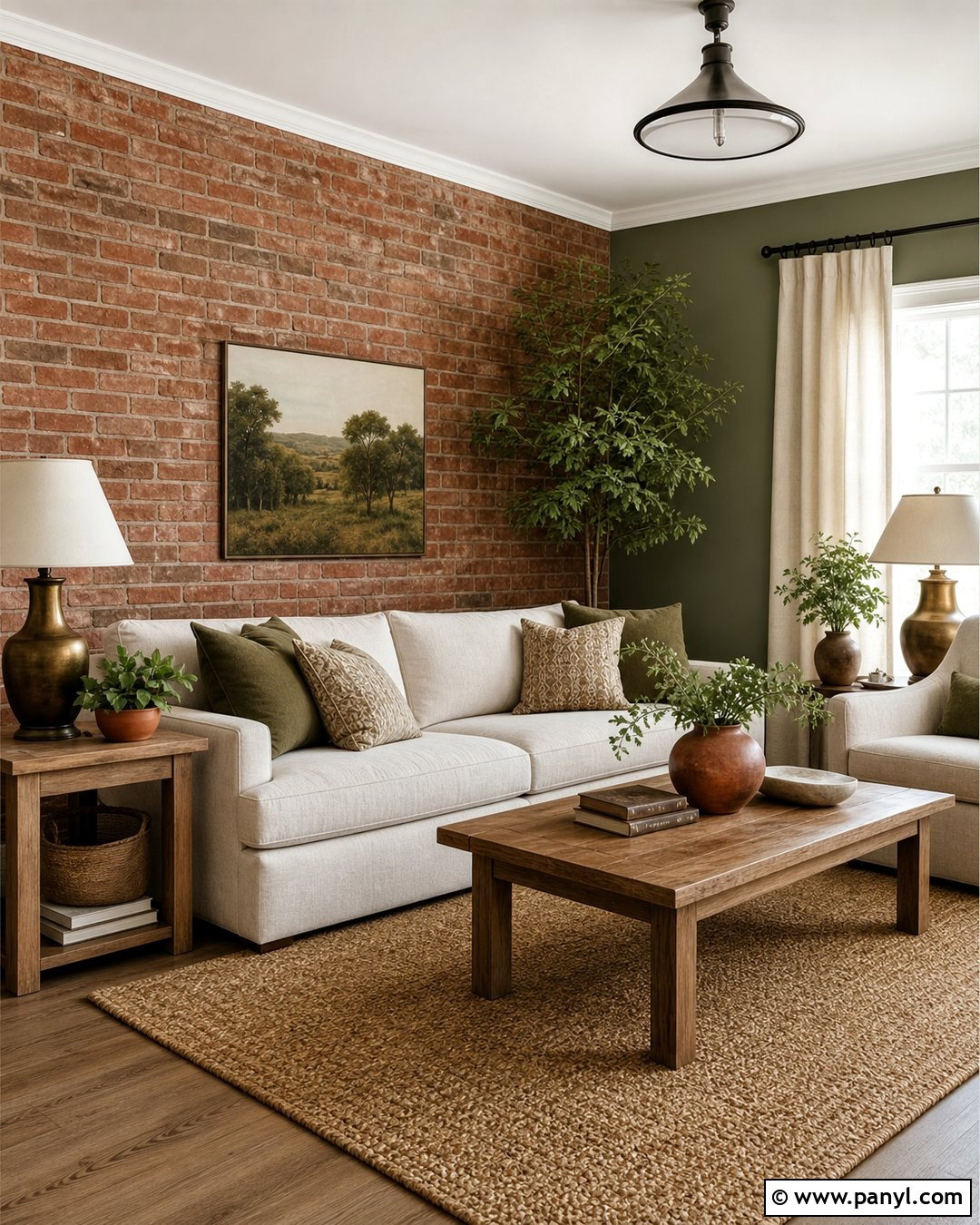 Sage Green Paint With Red Brick Wall - 20 Brick Wall Paint Matching Ideas