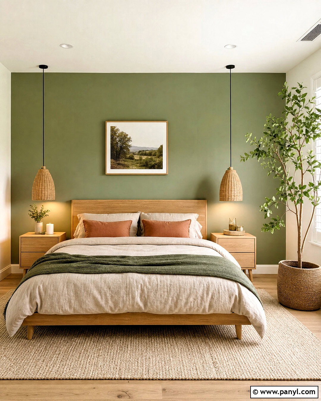 Sage Green Painted Accent Wall - 20 painted accent wall ideas