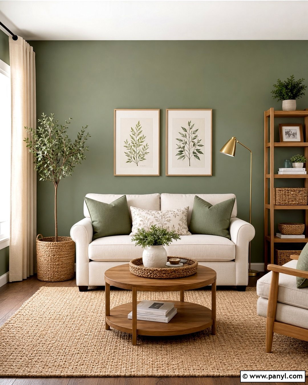 Sage Green Painted Accent Wall - 25 Small Room Accent Wall Ideas