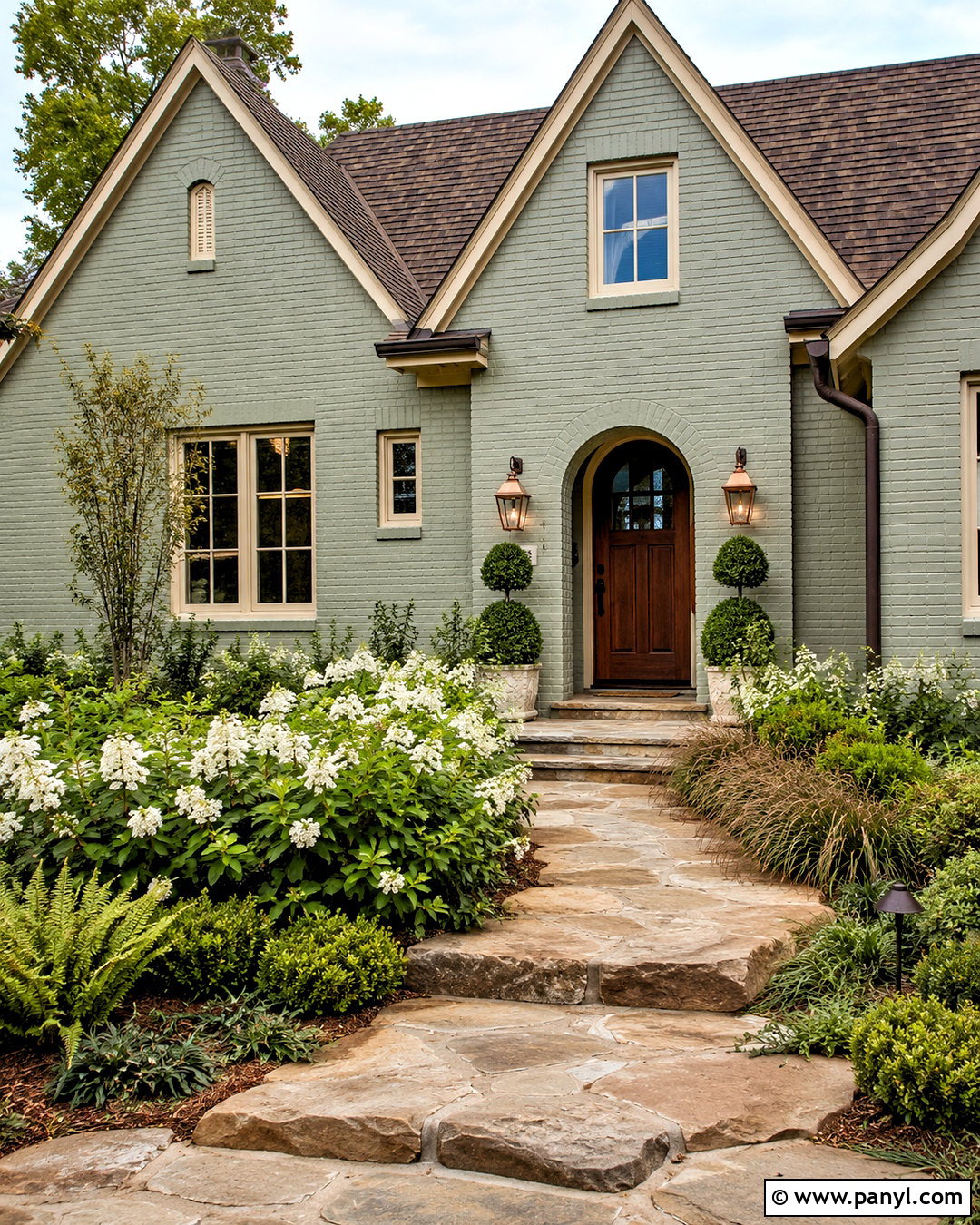Sage Green Painted Brick Exterior - 20 painted brick wall exterior ideas