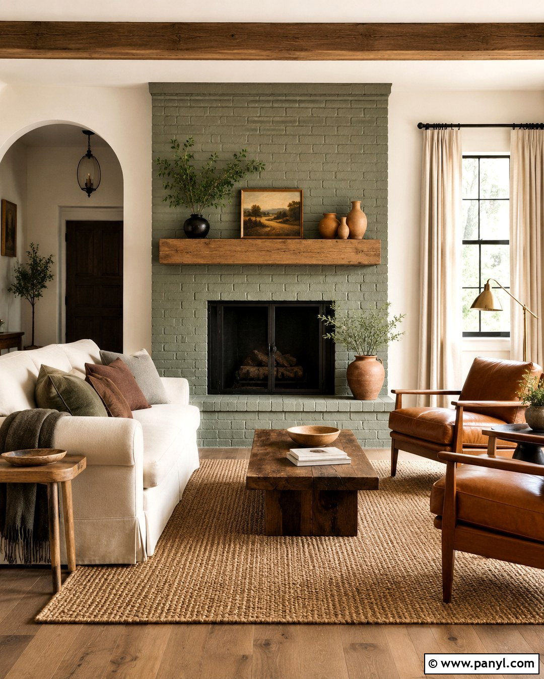 Sage Green Painted Brick Fireplace - 20 Fireplace Colors Painted Brick Ideas