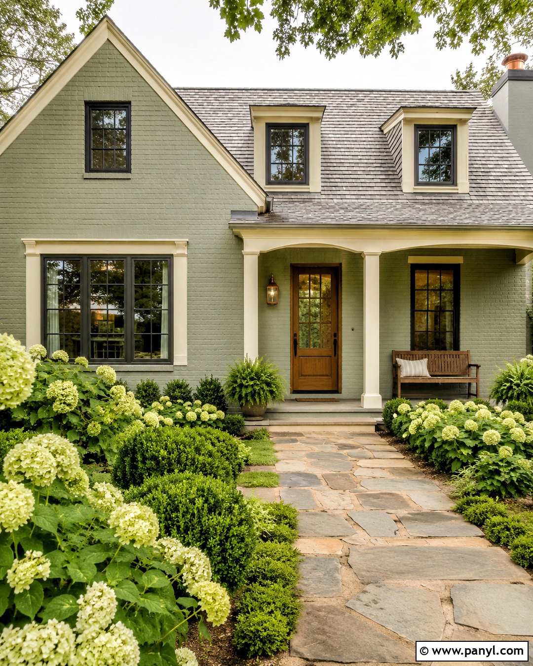 Sage Green Painted Brick House - 20 painted brick house exterior before and after ideas