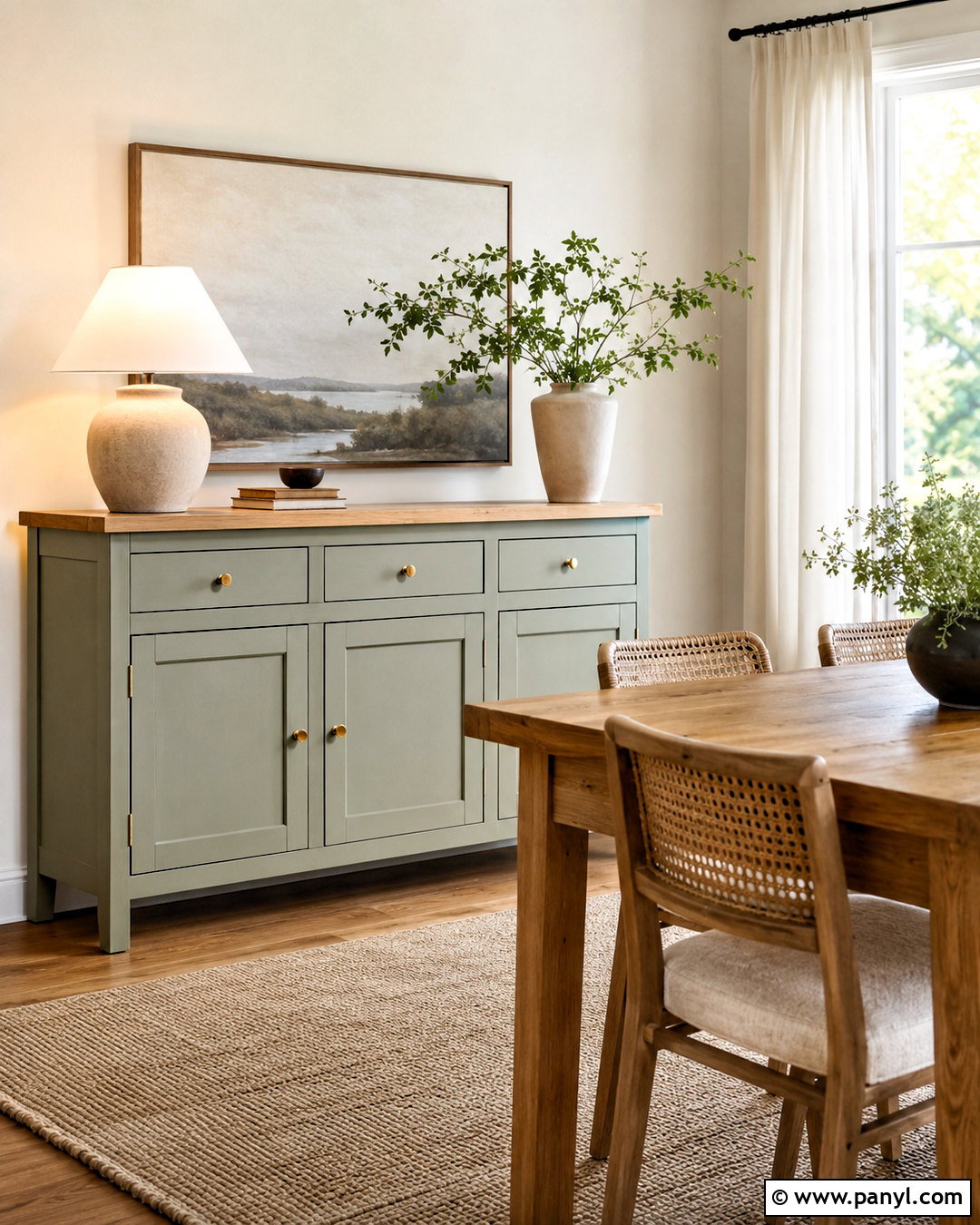 Sage Green Painted Buffet - 20 painted buffet ideas