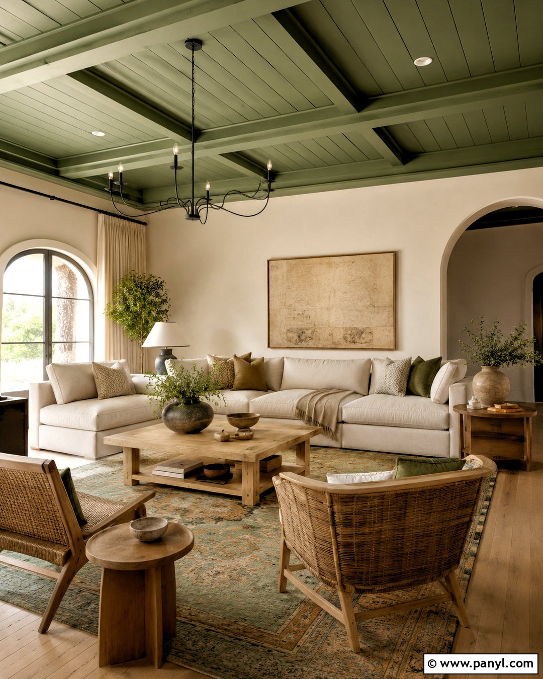 Sage Green Painted Ceiling - 20 painted ceiling ideas living room ideas