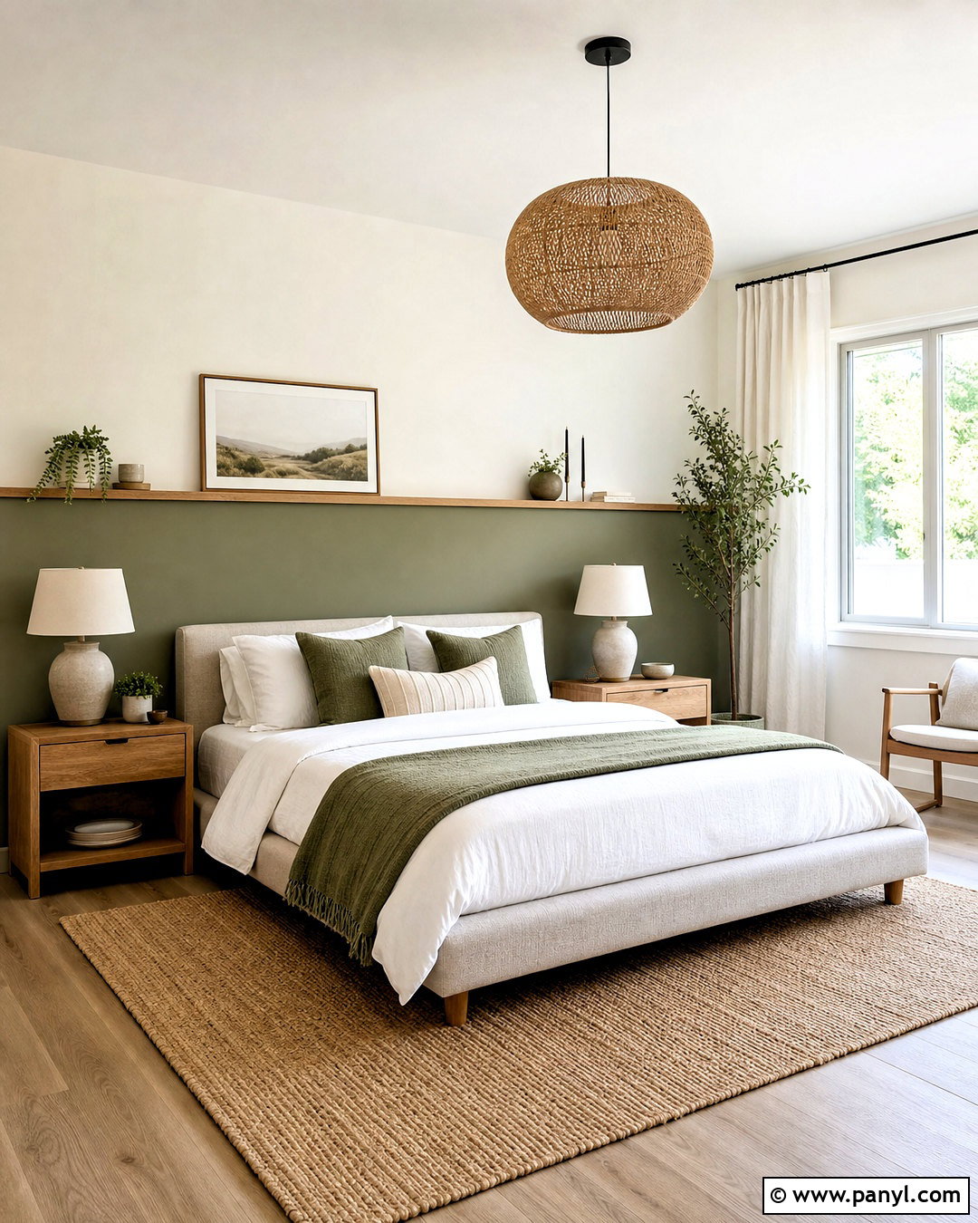 Sage Green Painted Half Wall - 20 half wall bedroom ideas