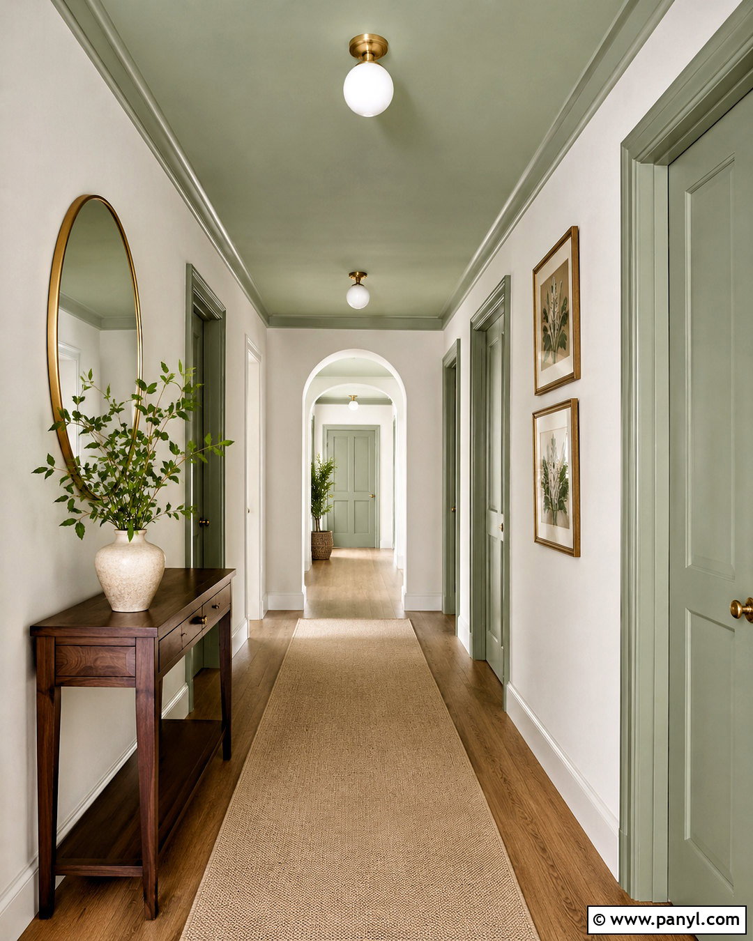 Sage Green Painted Hallway Ceiling - 20 painted ceiling hallway ideas