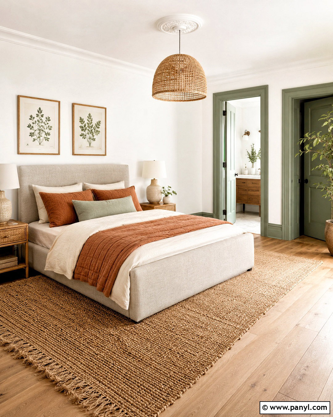 Sage Green Painted Skirting With White Walls - 20 White Walls Painted Skirting Ideas