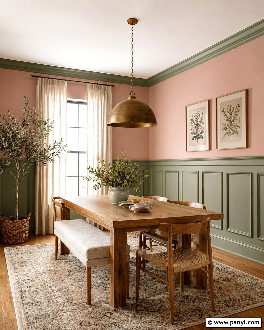 Sage Green Paneling With Pink Upper Walls - 20 sage green and pink walls