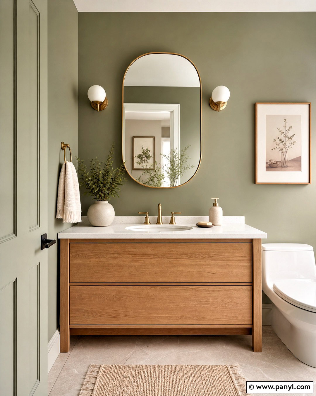 Sage Green Powder Room - 20 green powder room ideas